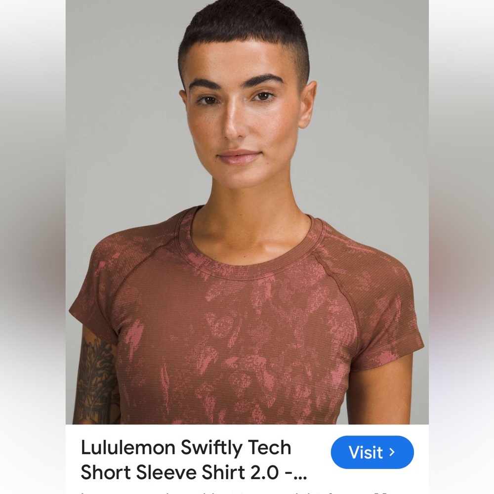 Lululemon Swiftly Tech Short Sleeve Shirt 2.0, Shadow Bloom Roasted Brown